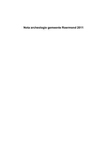Nota archeologie (pdf) - Gemeente Roermond