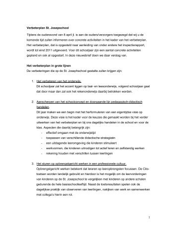 Verbeterplan St. Josepschool Tijdens de ... - kbs-st-joseph.nl