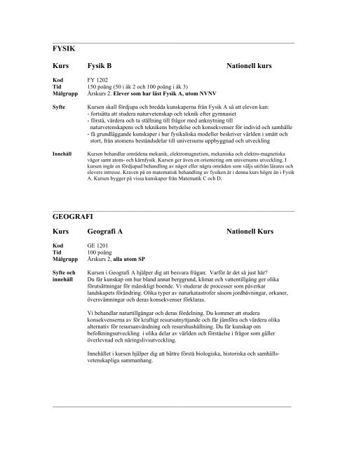 Rudbeckianska Gymnasiet Det individuella valet omfattar totalt 300 ...