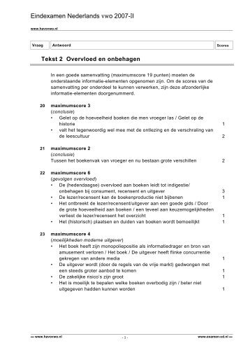 Eindexamen Nederlands vwo 2007-II - VWO-Examens