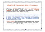 Modalità di elaborazione della informazione - Facoltà di Psicologia