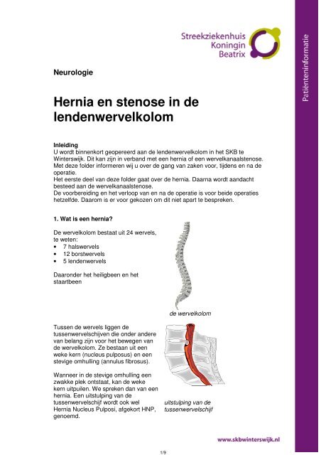 Hernia en stenose in de lendenwervelkolom - Streekziekenhuis ...