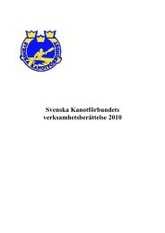 Verksamhetsberättelse 2010 - Svenska Kanotförbundet