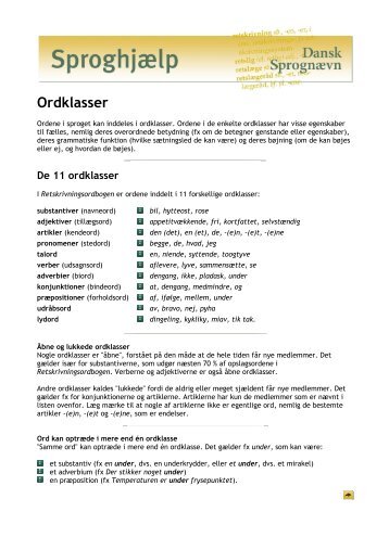 Ordklasser