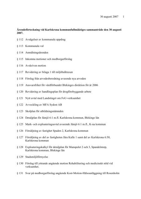 Plats och tid - Karlskrona kommun