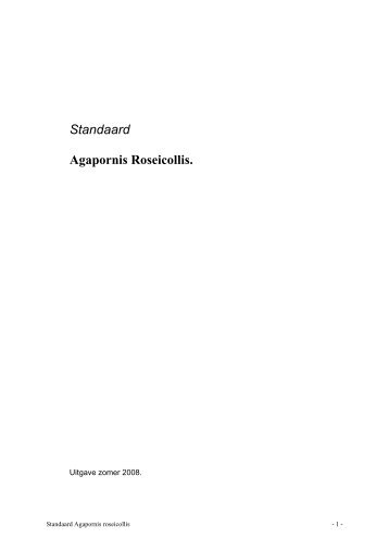 Standaard Agapornis Roseicollis.