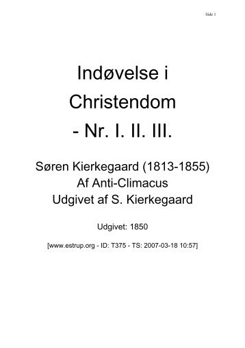 Indøvelse i Christendom - Nr. I. II. III.