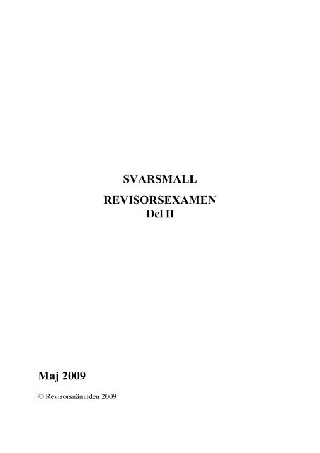 Svarsmall revisorsexamen del 2 - Revisorsnämnden