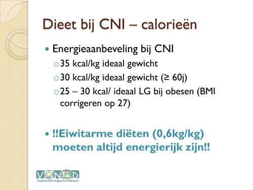 Navorming Eeklo - Dieet bij chronische nierinsufficiëntie