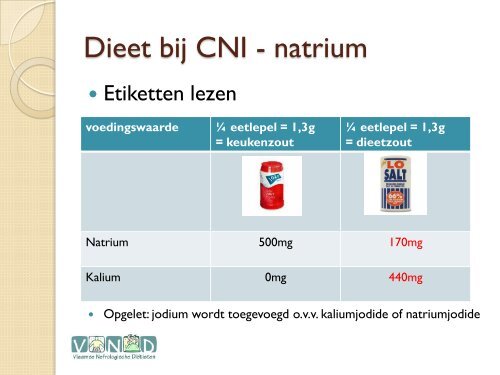 Navorming Eeklo - Dieet bij chronische nierinsufficiëntie