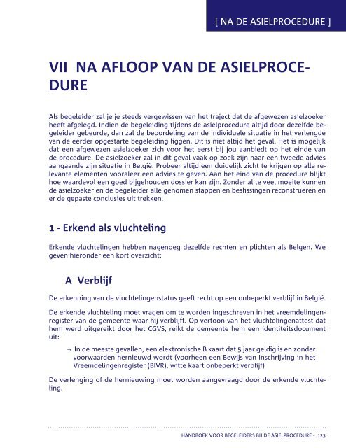 HANDBOEK VOOR BEGELEIDERS BIJ DE ASIELPROCEDURE