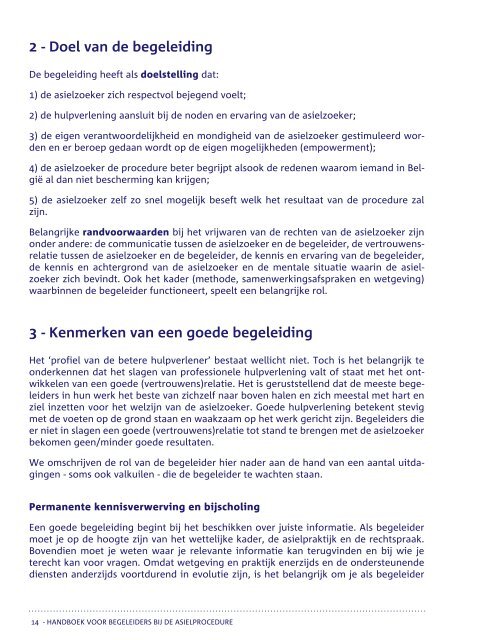 HANDBOEK VOOR BEGELEIDERS BIJ DE ASIELPROCEDURE