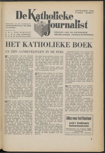 ve l\atholieke * Journalist