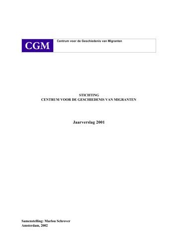 cgmjaarverslag 2001 - Vijfeeuwenmigratie.nl