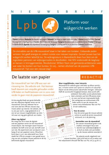 LPB-nieuwsbrief maart 2010 - DSP-groep