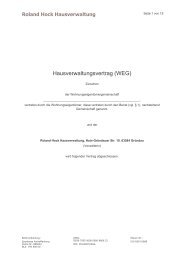 Hausverwaltungsvertrag (WEG) - Roland Hock - Hausverwaltung