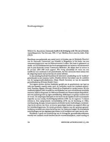 Boekbesprekingen - Tijdschrift Medische Antropologie