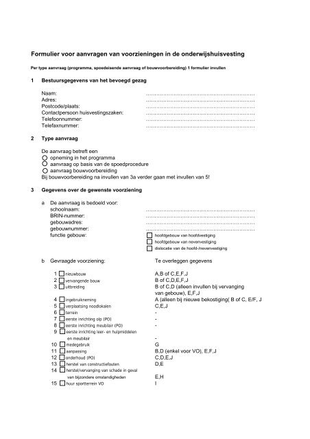 Formulier voor aanvragen van voorzieningen in ... - s-Hertogenbosch