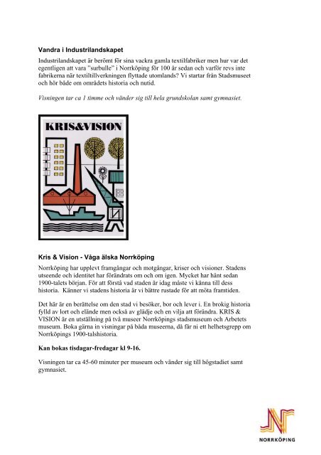 Stadsmuseets skolprogram våren 2013.pdf - Norrköpings kommun