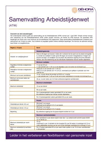 ATW-samenvatting - Arbeidstijdenwet