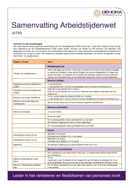 arbeidstijdenwet 2012