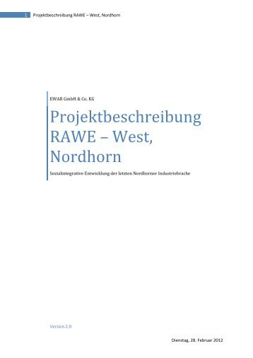 Projektbeschreibung RAWE – West, Nordhorn - im Neubaugebiet ...