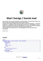 Mad i Sverige / Svensk mad - Danske Torpare