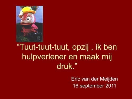 Workshop Eric van der Meijden - Vereniging voor Klinische ...