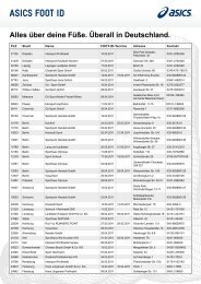 Alles über deine Füße. Überall in Deutschland.  - Asics