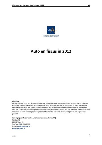Auto en fiscus in 2012 - ALD Automotive
