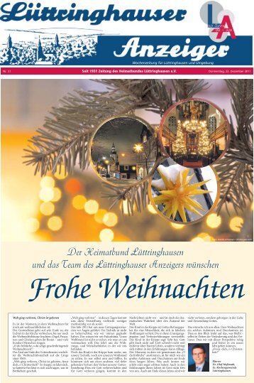 Frohe Weihnachten - Lüttringhauser Anzeiger