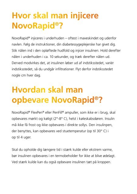 Patientvejledning NovoRapid® (insulin aspart) - Novo Nordisk