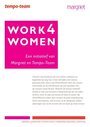 Vrouwen (met kinderen) die niet werken, adviseren ... - Tempo-Team