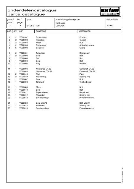 Parts catalogue Marine Diesel Engines - VETUS.com