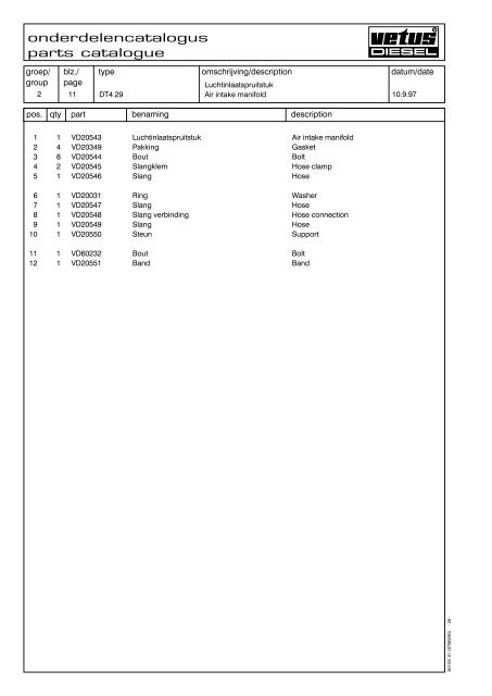 Parts catalogue Marine Diesel Engines - VETUS.com