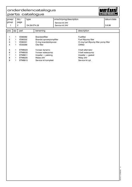 Parts catalogue Marine Diesel Engines - VETUS.com