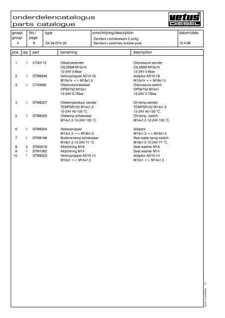 Parts catalogue Marine Diesel Engines - VETUS.com