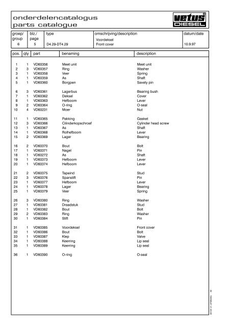 Parts catalogue Marine Diesel Engines - VETUS.com