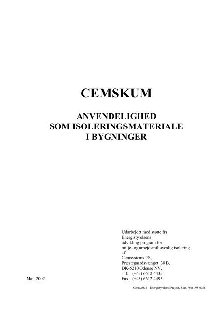 CEMSKUM - Alternativ isolering