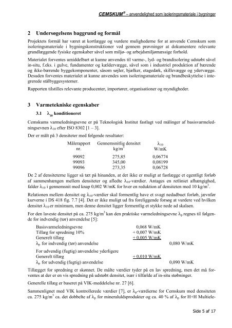 CEMSKUM - Alternativ isolering