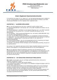 Intern Reglement Sportschutterslicentie - Fros