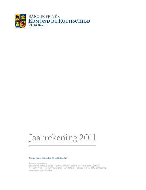 Jaarrekening - Banque Privée Edmond de Rothschild Europe