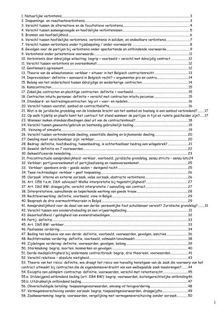 Verbintenissenrecht examenvragen - Sofia