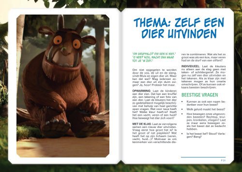 lesmap de gruffalo en zoo - Lessen in het donker