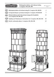 Eldningsinstruktion och bruksanvisning Cronspisen 100, 200, 500 ...