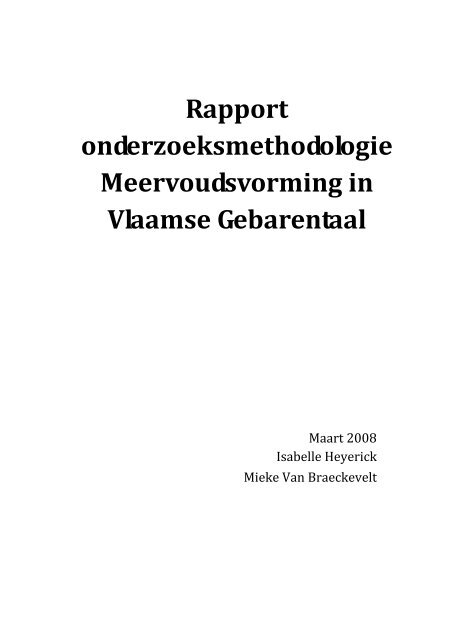 Plural formation in Flemish Sign Language - Methodology (in Dutch)