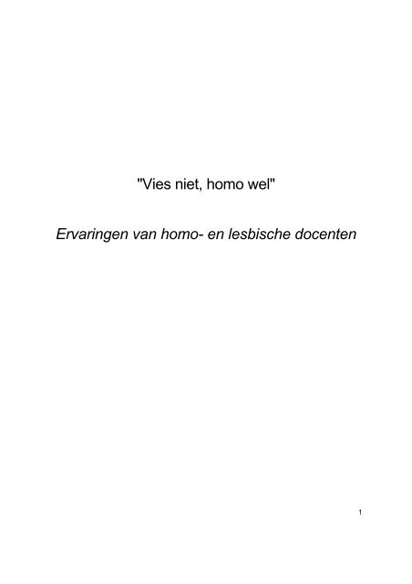 "Vies niet, homo wel" Ervaringen van homo- en ... - EduDivers