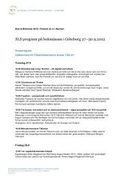 SLS program på Bok & Bibliotek