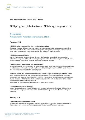 SLS program på Bok & Bibliotek