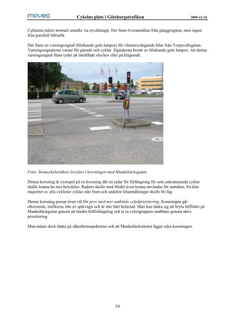 Cykelns plats i Göteborgstrafiken - Movea Trafikkonsult AB